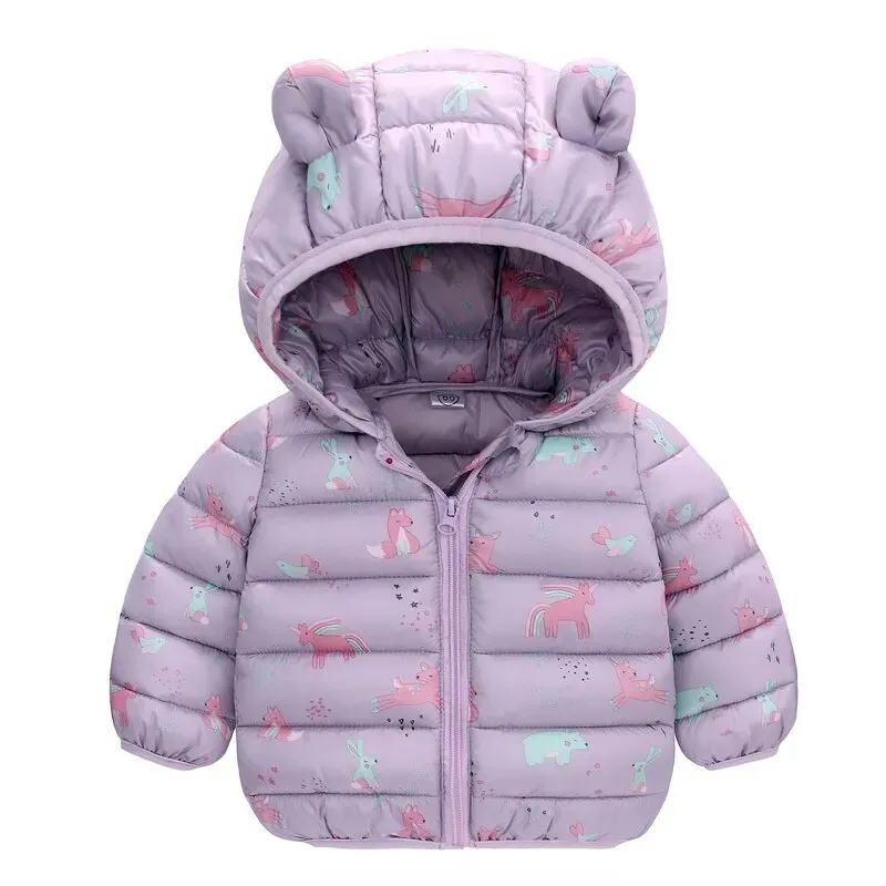 1-5Yrs Kids Boys Girls Dinosaur Print Hooded Jackets