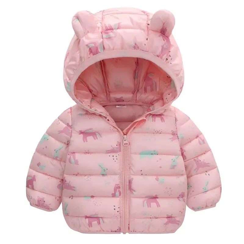 1-5Yrs Kids Boys Girls Dinosaur Print Hooded Jackets