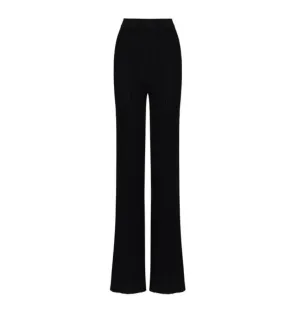 100% Wool Yin Black Knitwear Trousers