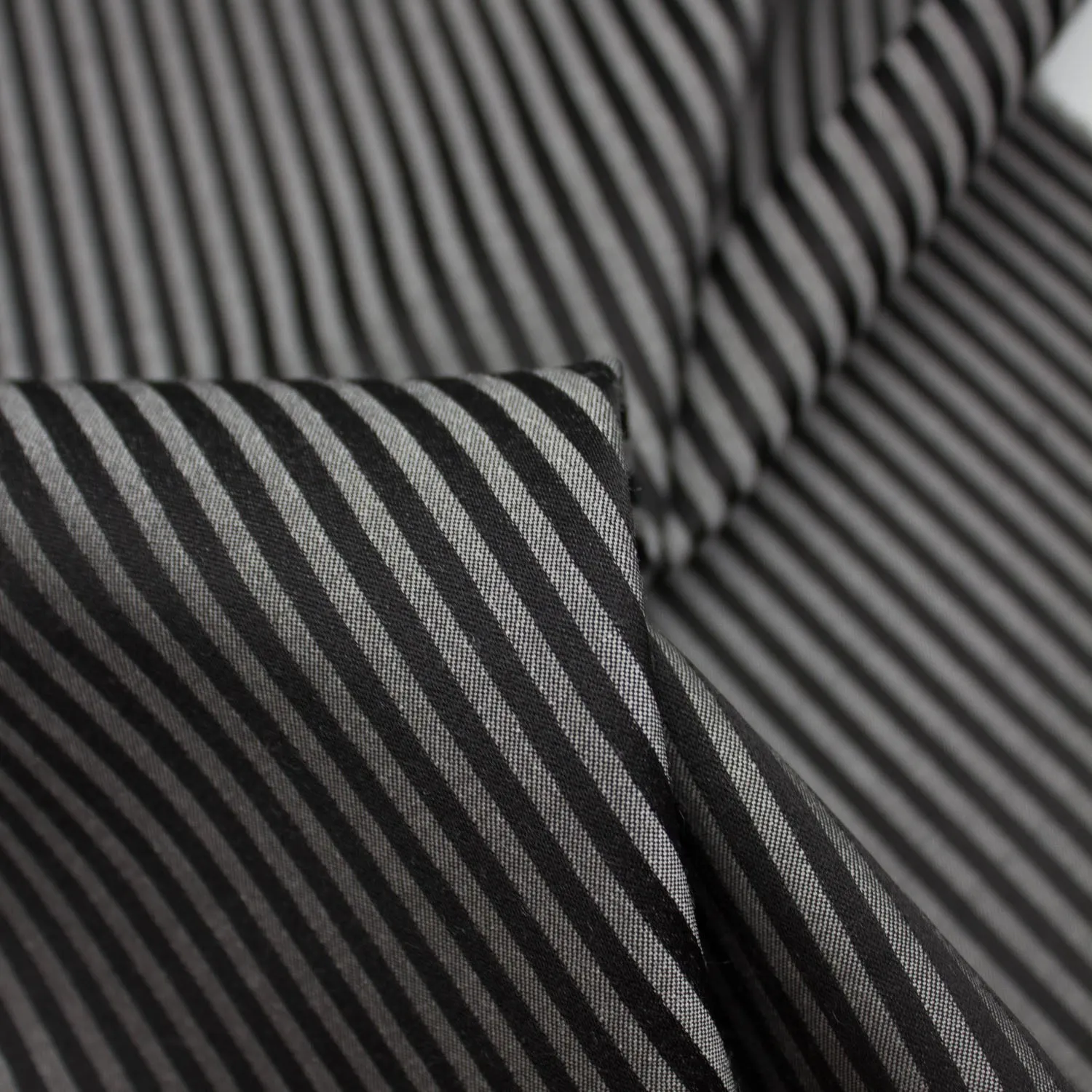 Akay Black & Grey Stripes Wool Blend