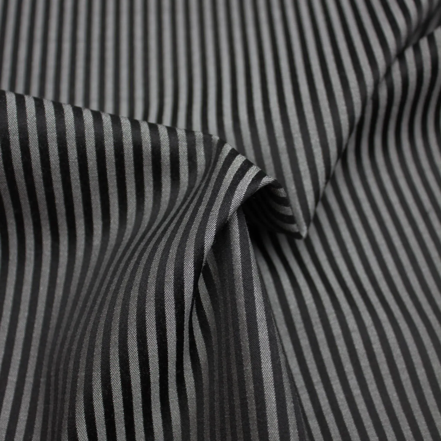 Akay Black & Grey Stripes Wool Blend