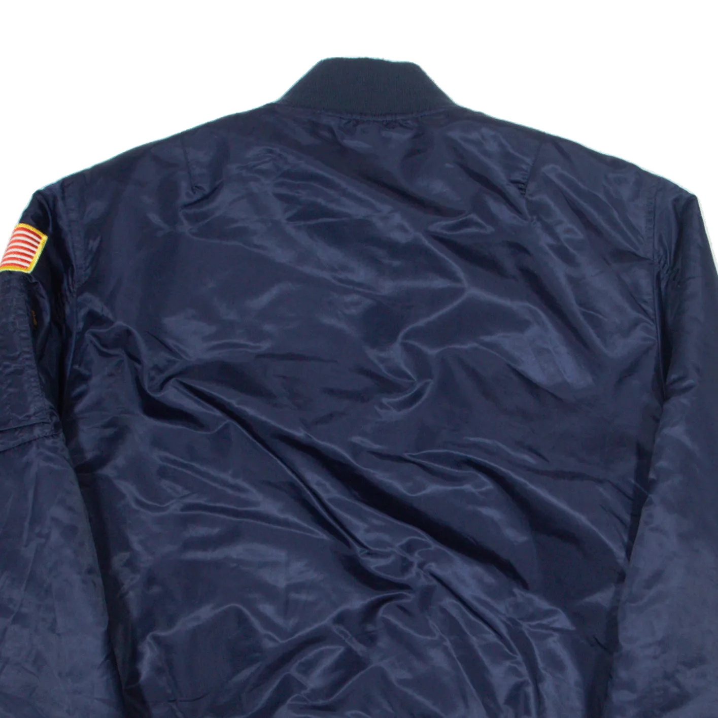 ALPHA INDUSTRIES Flyers Reversible Insulated Bomber USA Jacket Blue Nylon Boys L