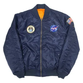 ALPHA INDUSTRIES Flyers Reversible Insulated Bomber USA Jacket Blue Nylon Boys L