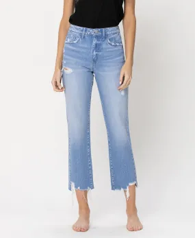 Angie - High Rise Rigid Crop Straight Jeans