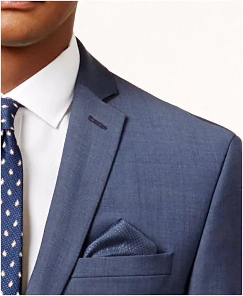 BAR III Men's Slim Fit Wrinkle Resistant Suit Separate Blazer Jacket  Color Blue Size 36R