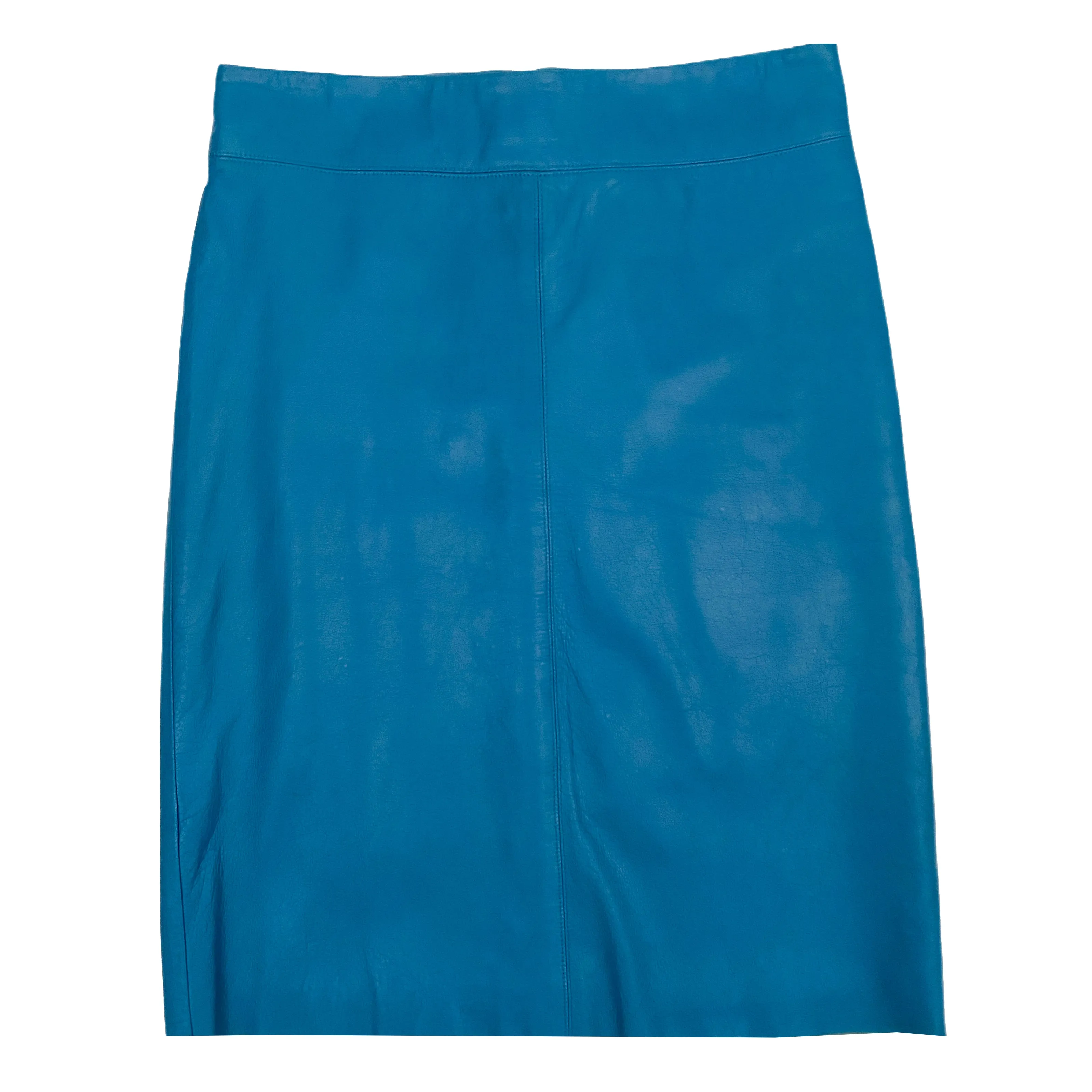 BCBG Peacock Leather Midi Skirt (S)