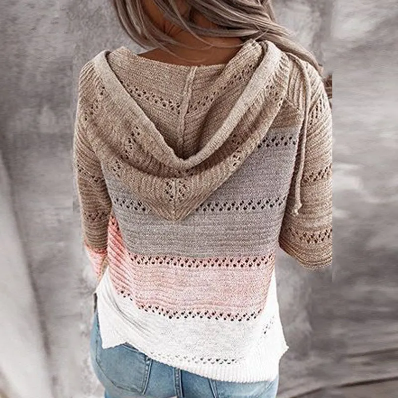 Beautiful Versatile Knitted Zipper Hooded Long-sleeved Sweaters