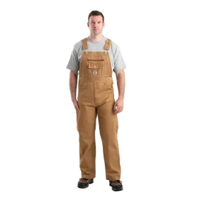 Berne Mens Vintage Washed Duck Bib Overalls - Brown Duck