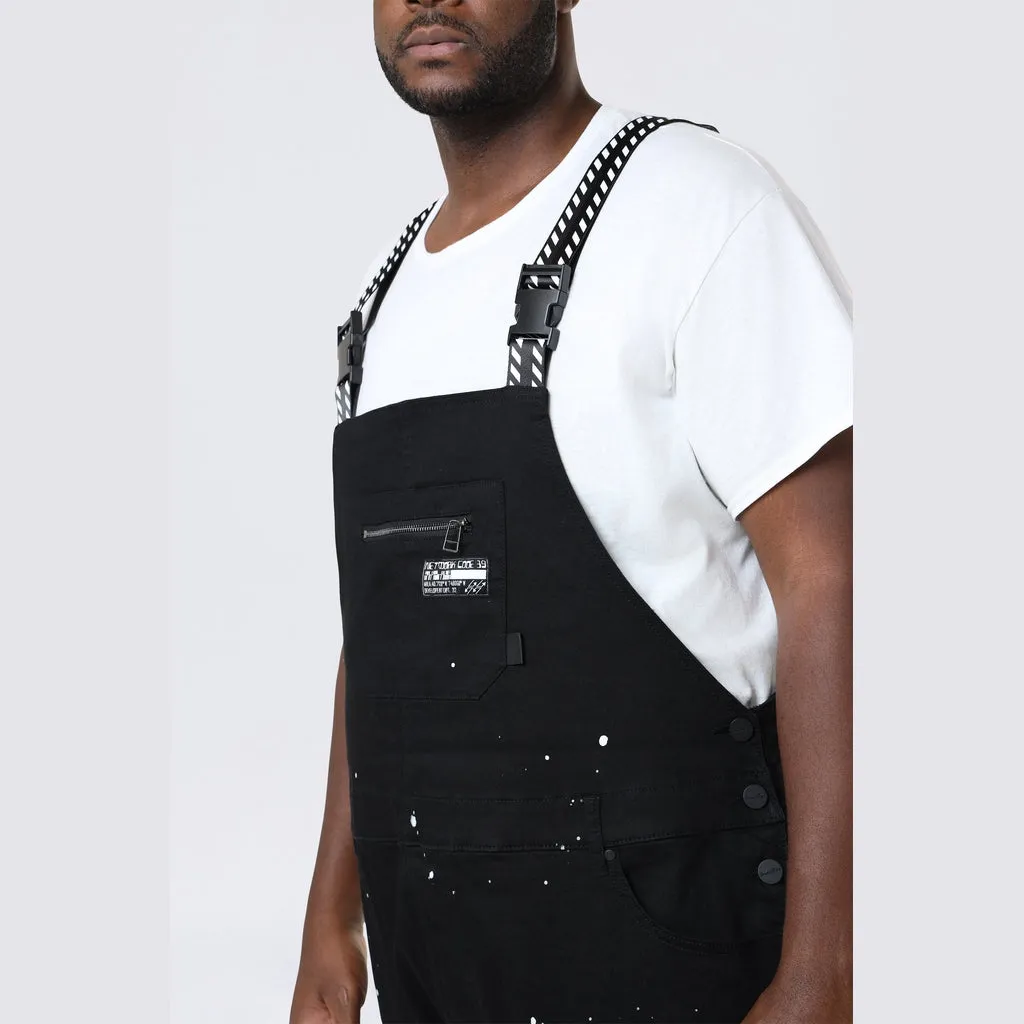 Big and Tall - Utility Twill Overalls - Black