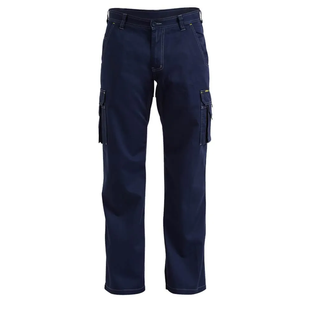 Bisley BPC6431 Lightweight Vented Cotton Drill Cargo Pants Navy