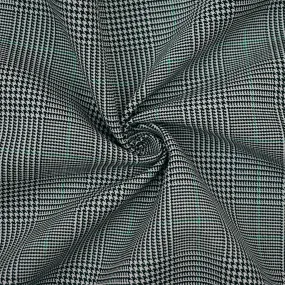 Black-Gray-Green Wool-Polyester Plaid Woven Suiting Fabric