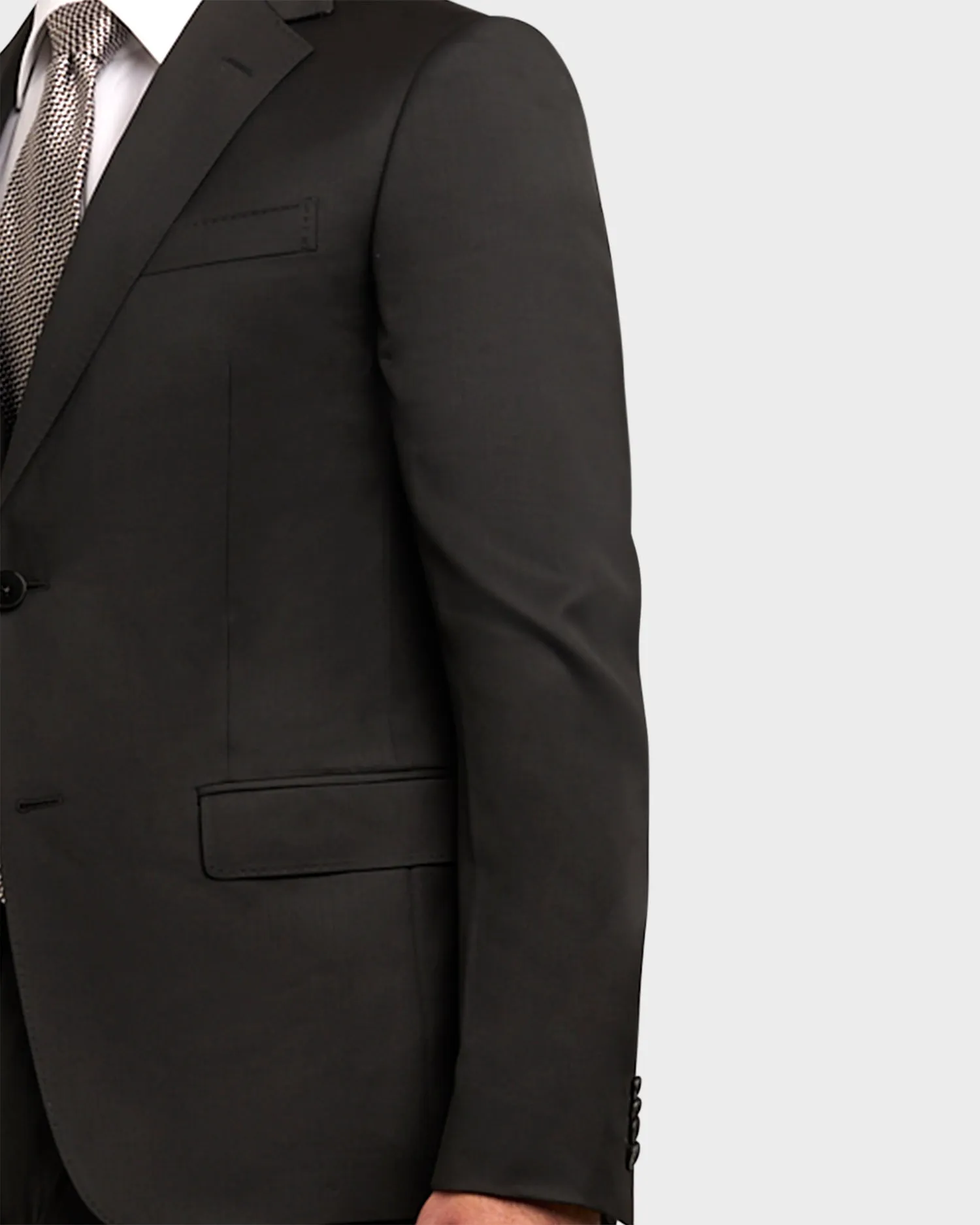 Black Wool Mohair Slim Cut Suit