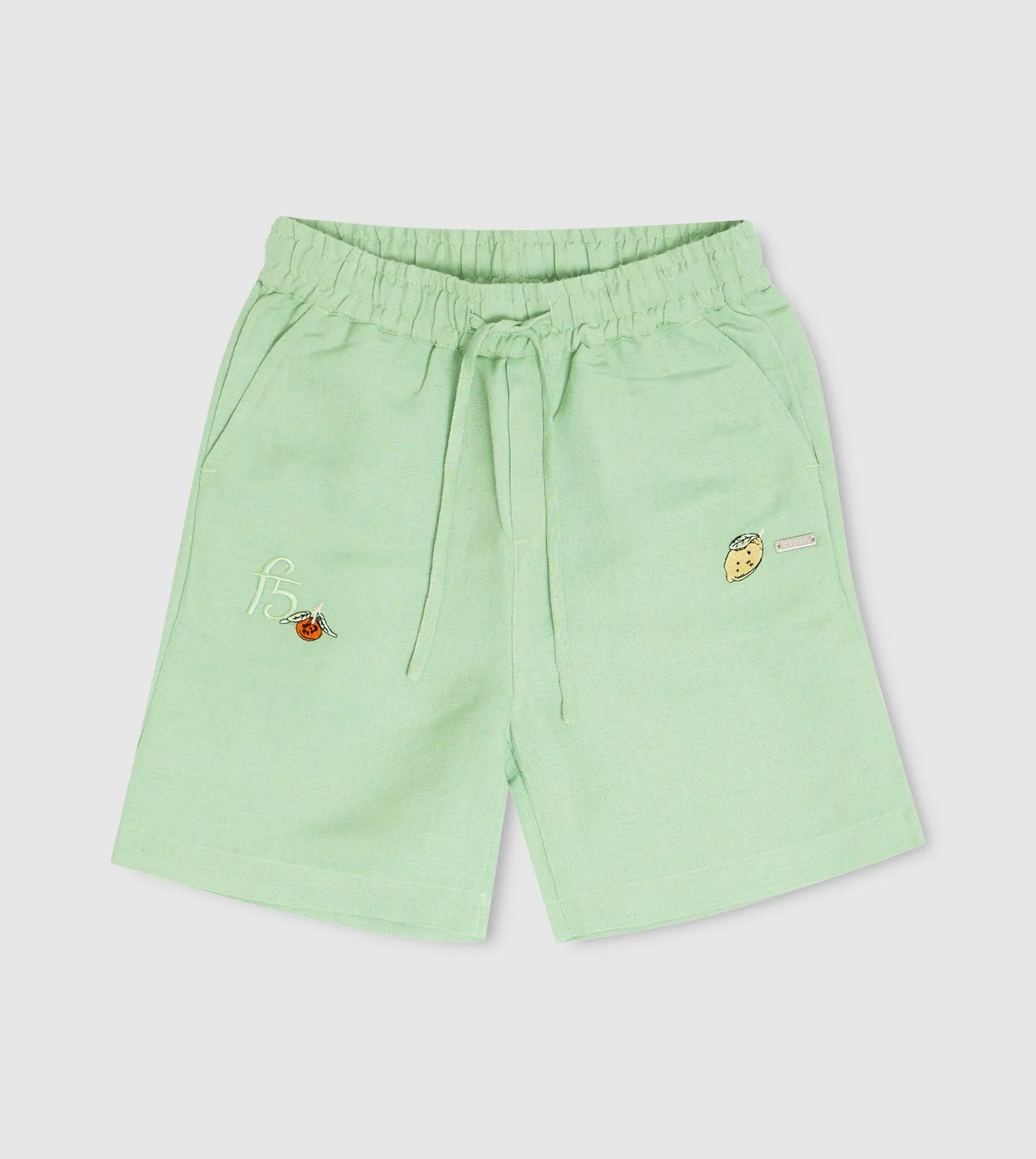 Boy's Linen Embroidered Shorts
