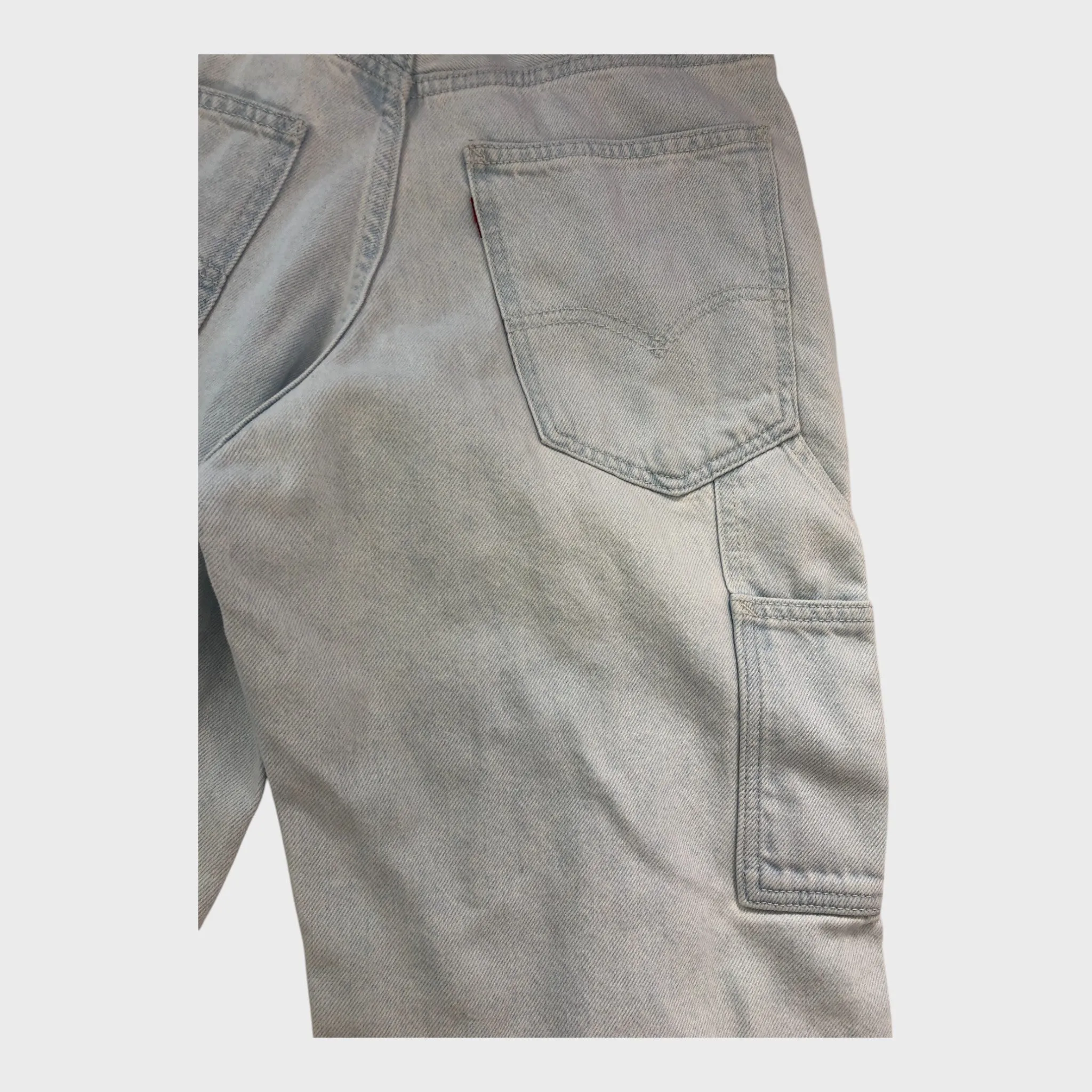 Branded Light Wash Baggy Jeans
