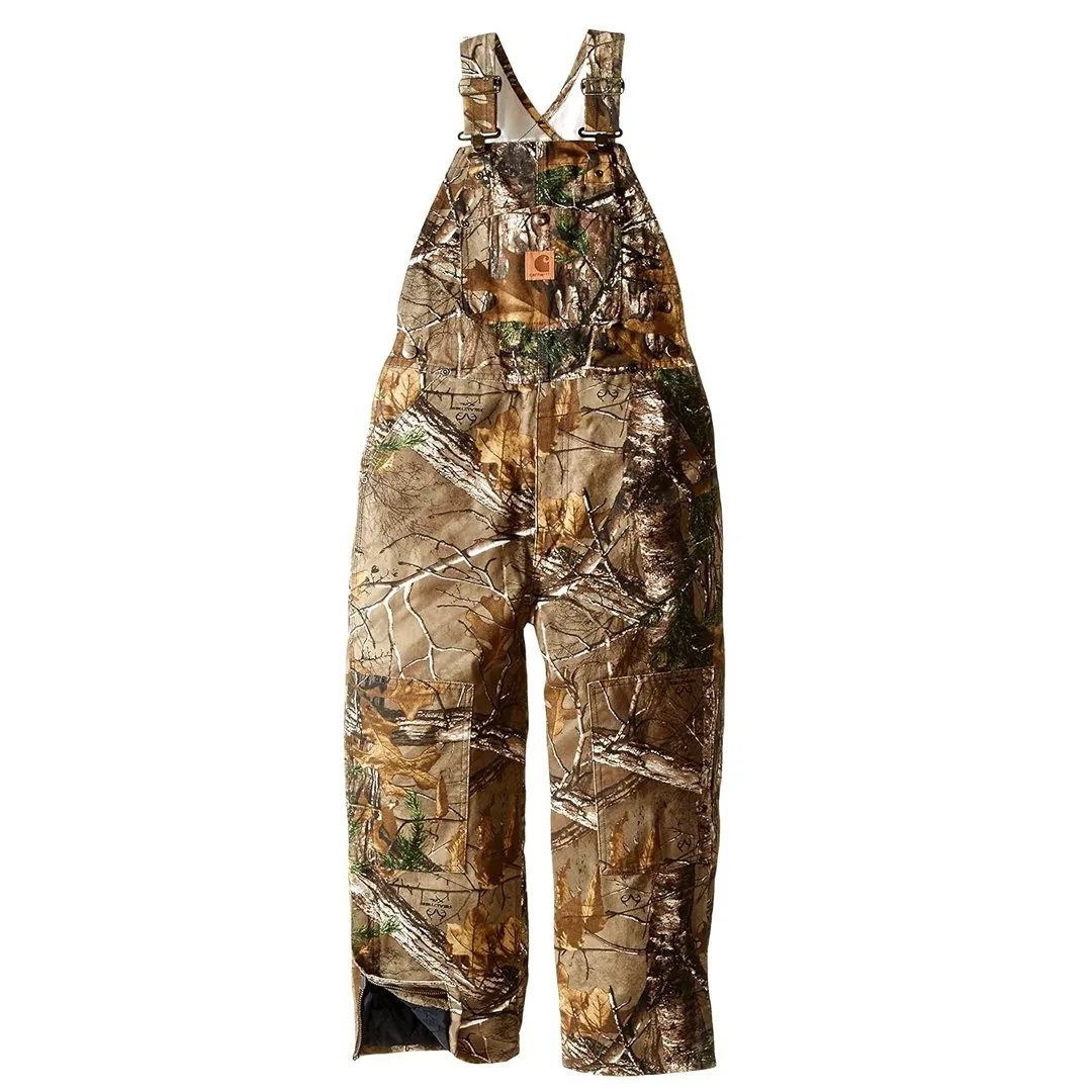 Carhartt Boy's Bib Overall Quilt Lined Camo CM8648