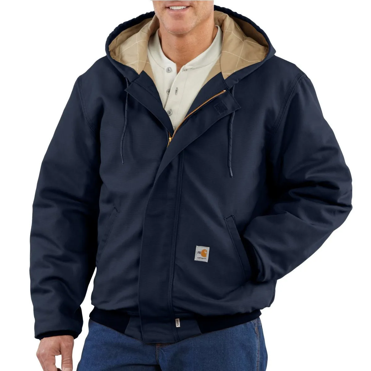 Carhartt Men's Dark Navy Flame-Resistant Canvas Active Jacket