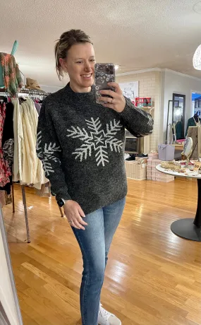 Charcoal Snowflake Sweater