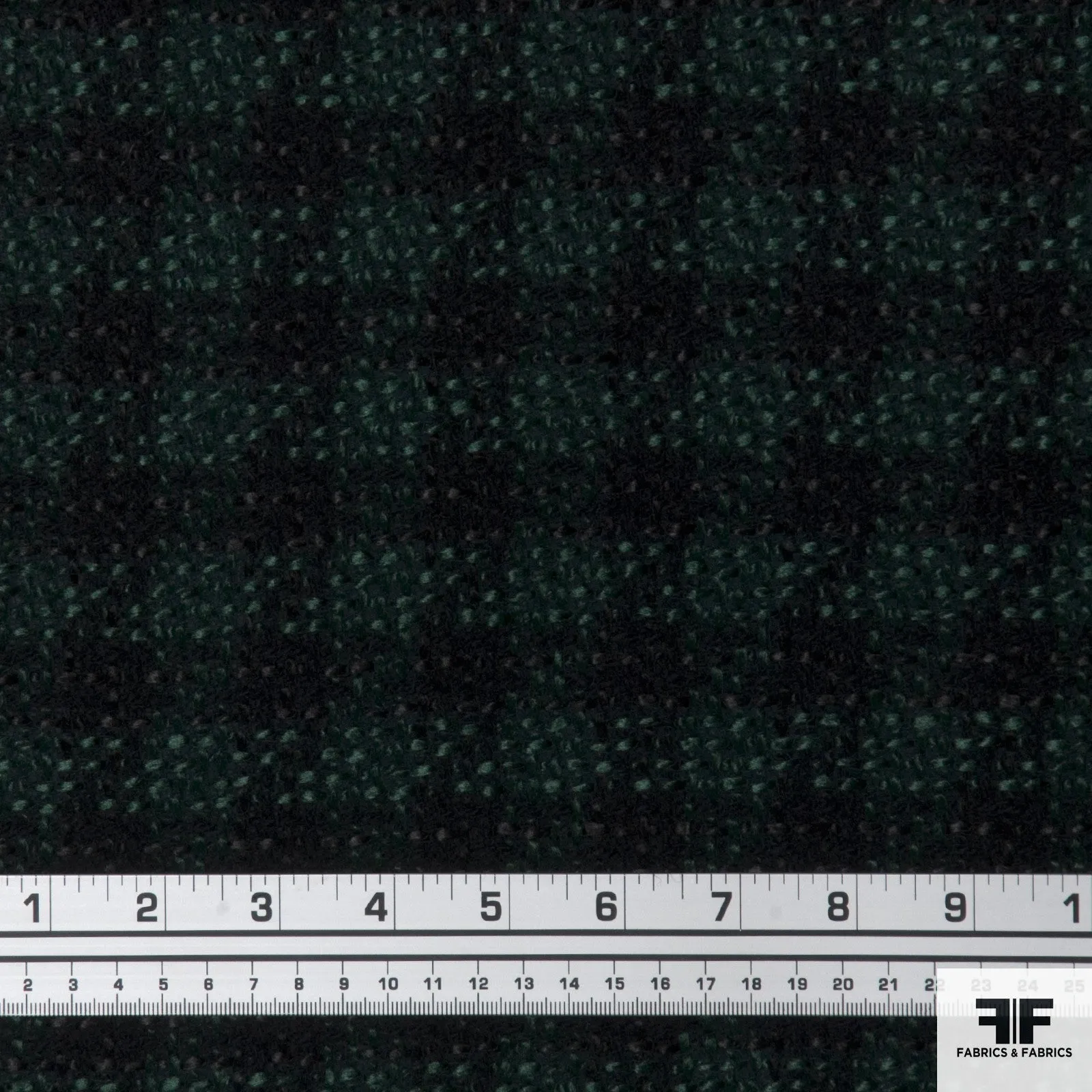Checkered Wool Suiting - Green/Black