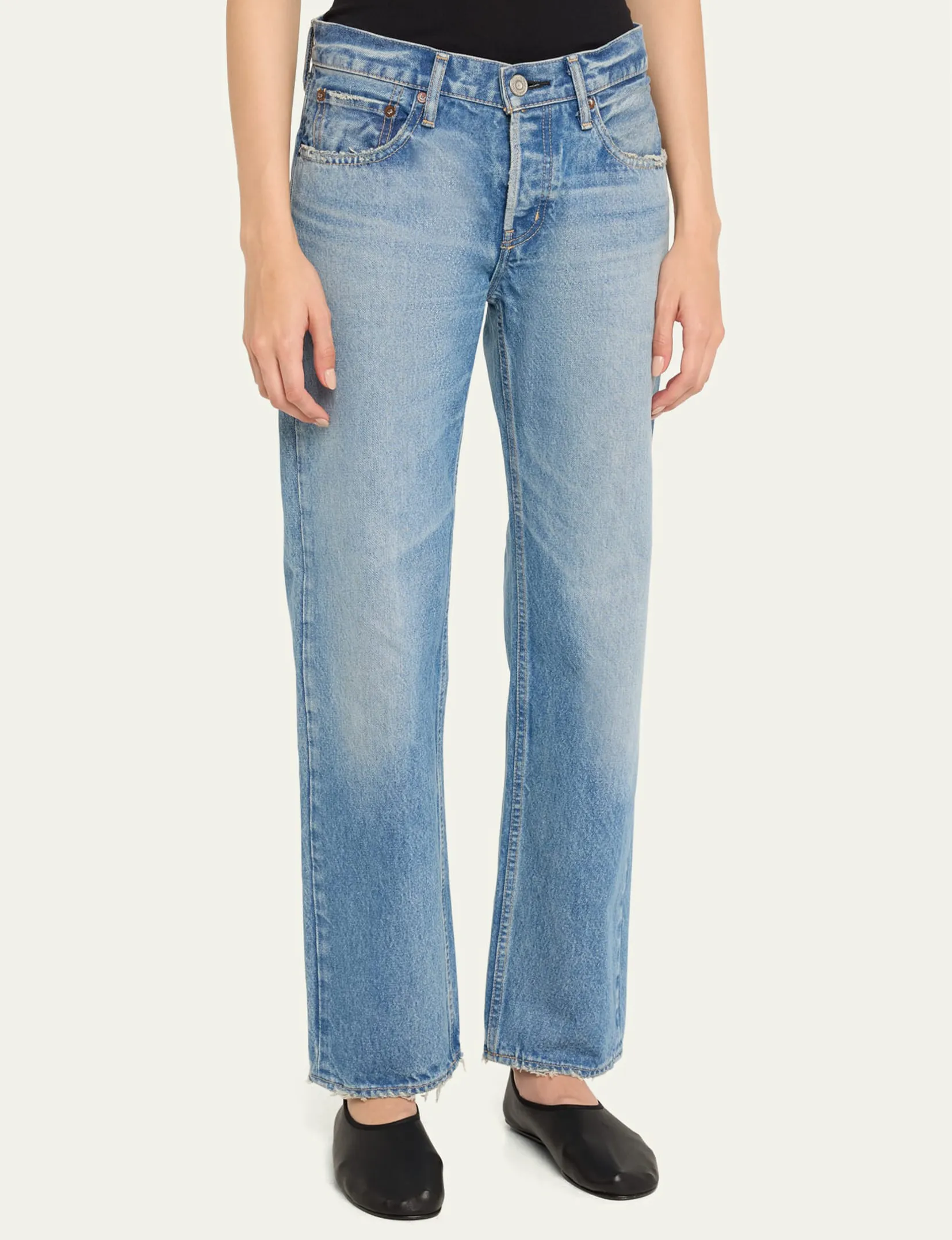 Cheval Low Rise Straight, Light Blue