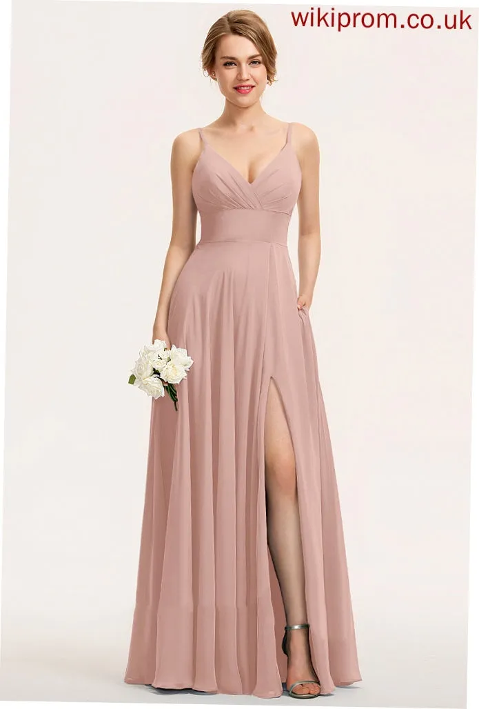 Chiffon Dresses Formal Dresses A-line V-Neck Pam