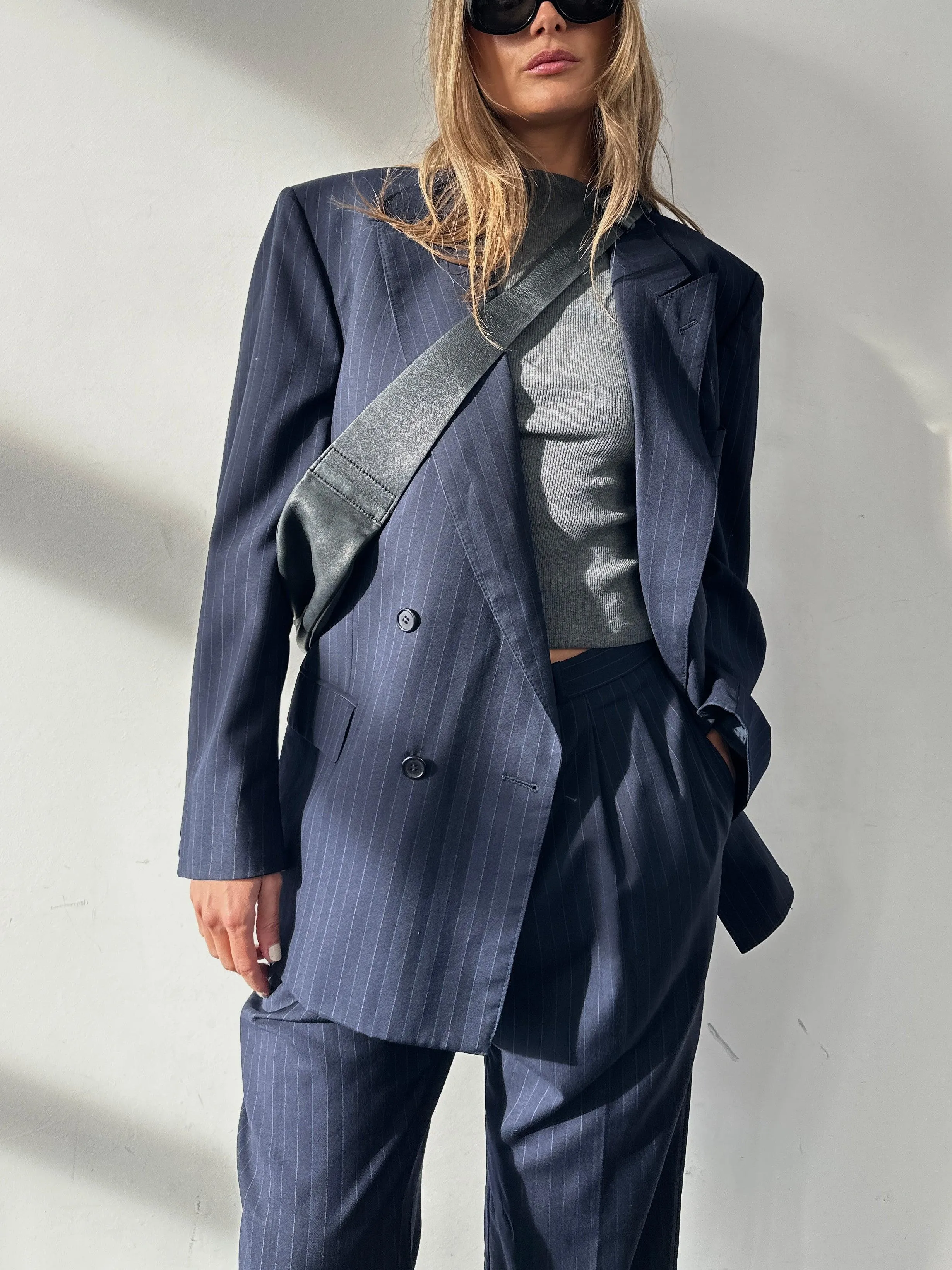 Christian Dior Monsieur Pinstripe Pure Wool Double Breasted Suit - 44S/W34