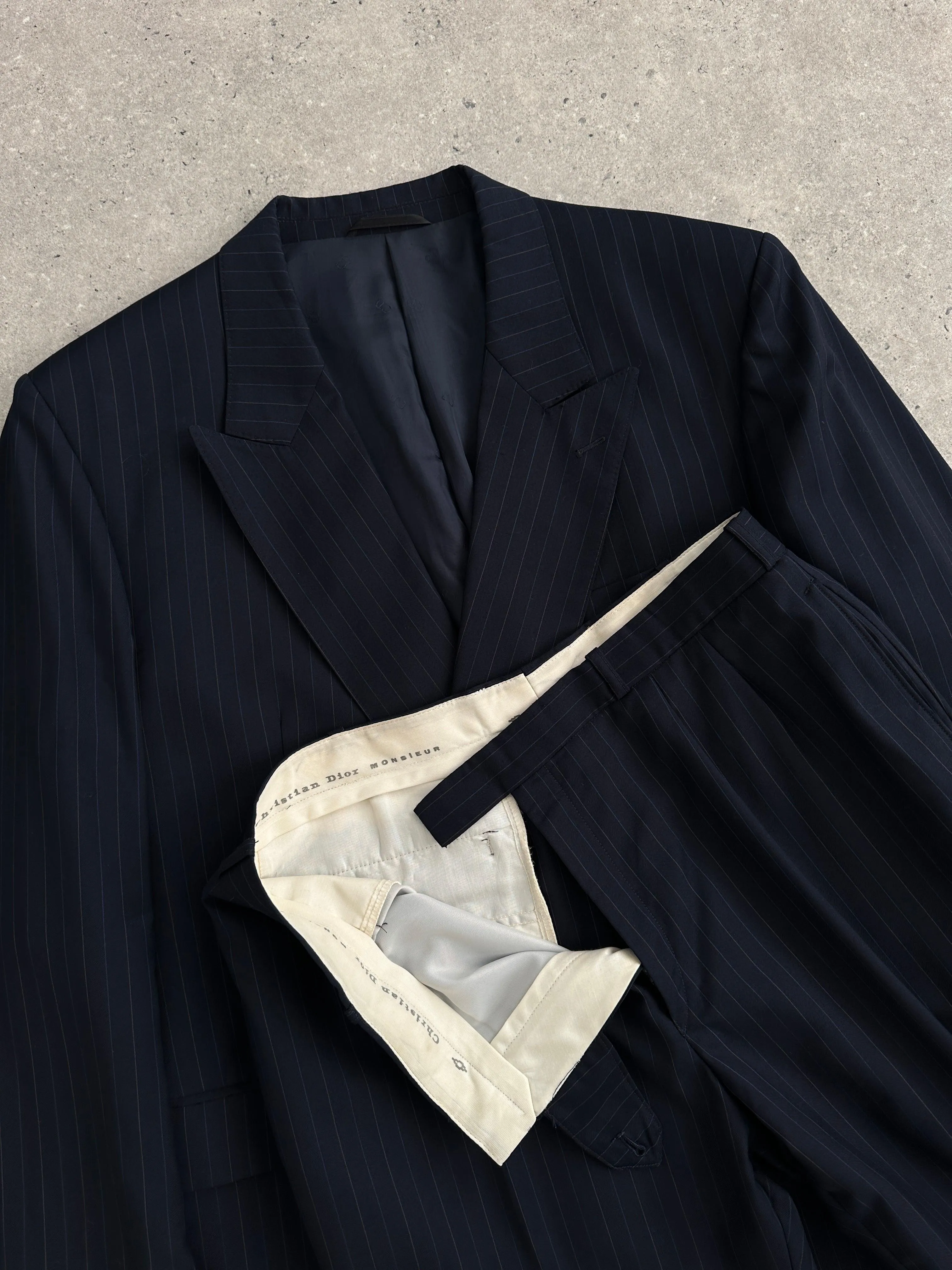 Christian Dior Monsieur Pinstripe Pure Wool Double Breasted Suit - 44S/W34