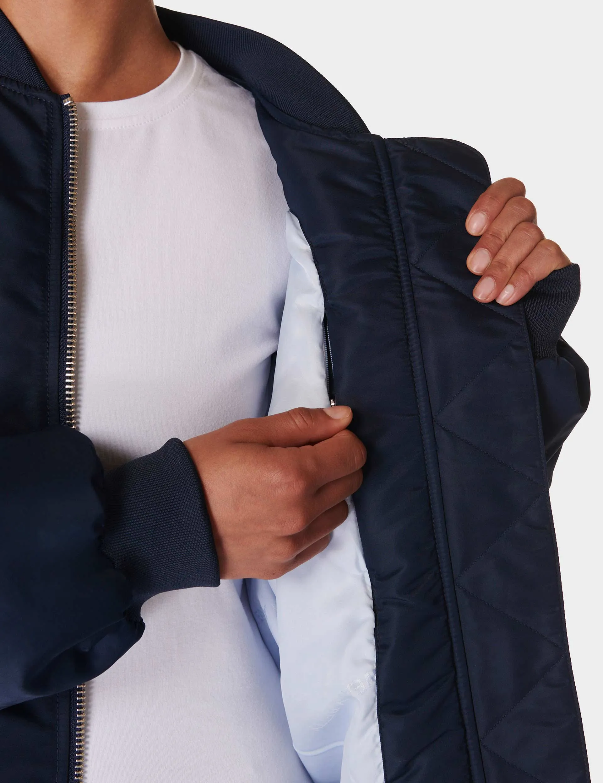 Cityscape Longline Bomber - Navy Blue