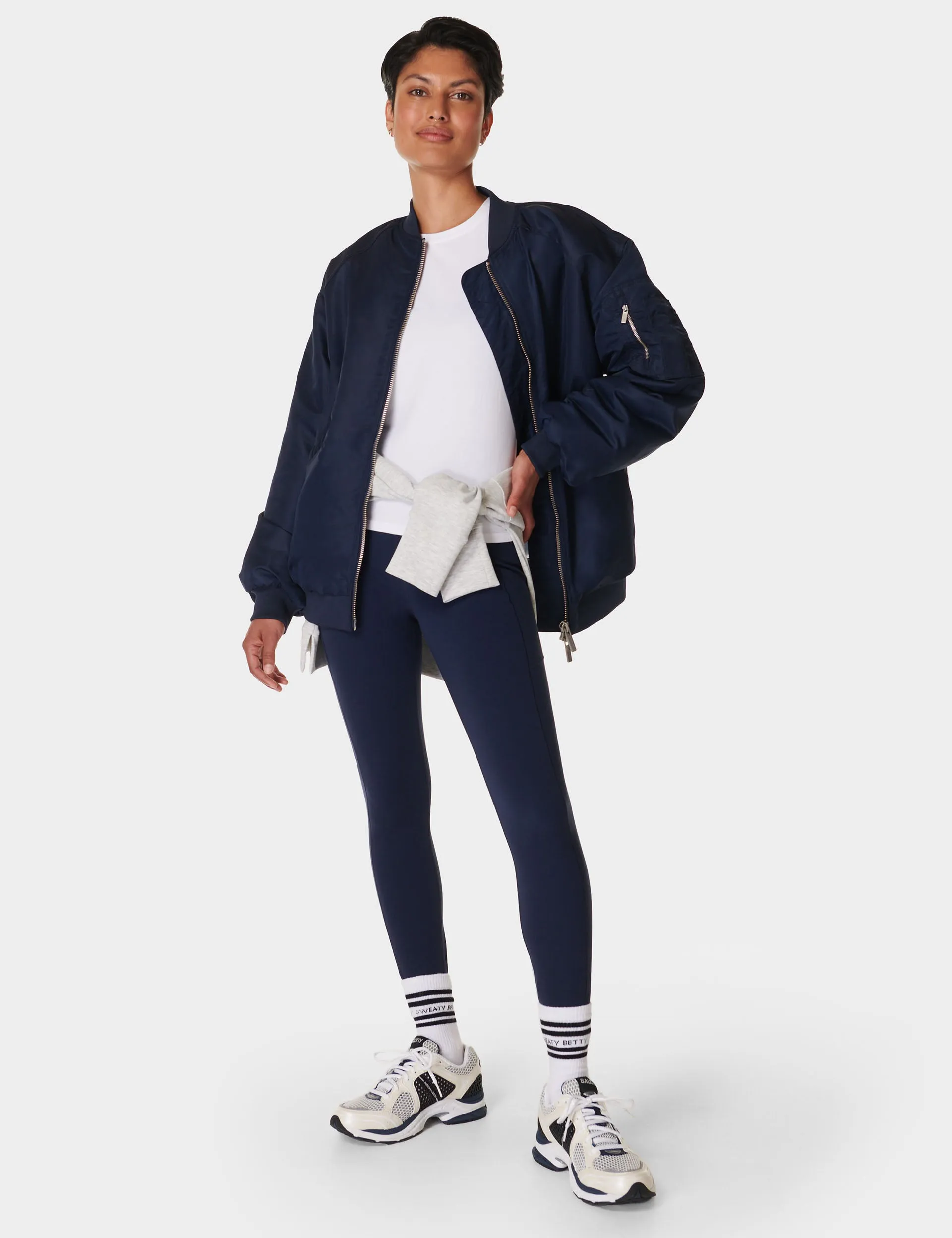 Cityscape Longline Bomber - Navy Blue