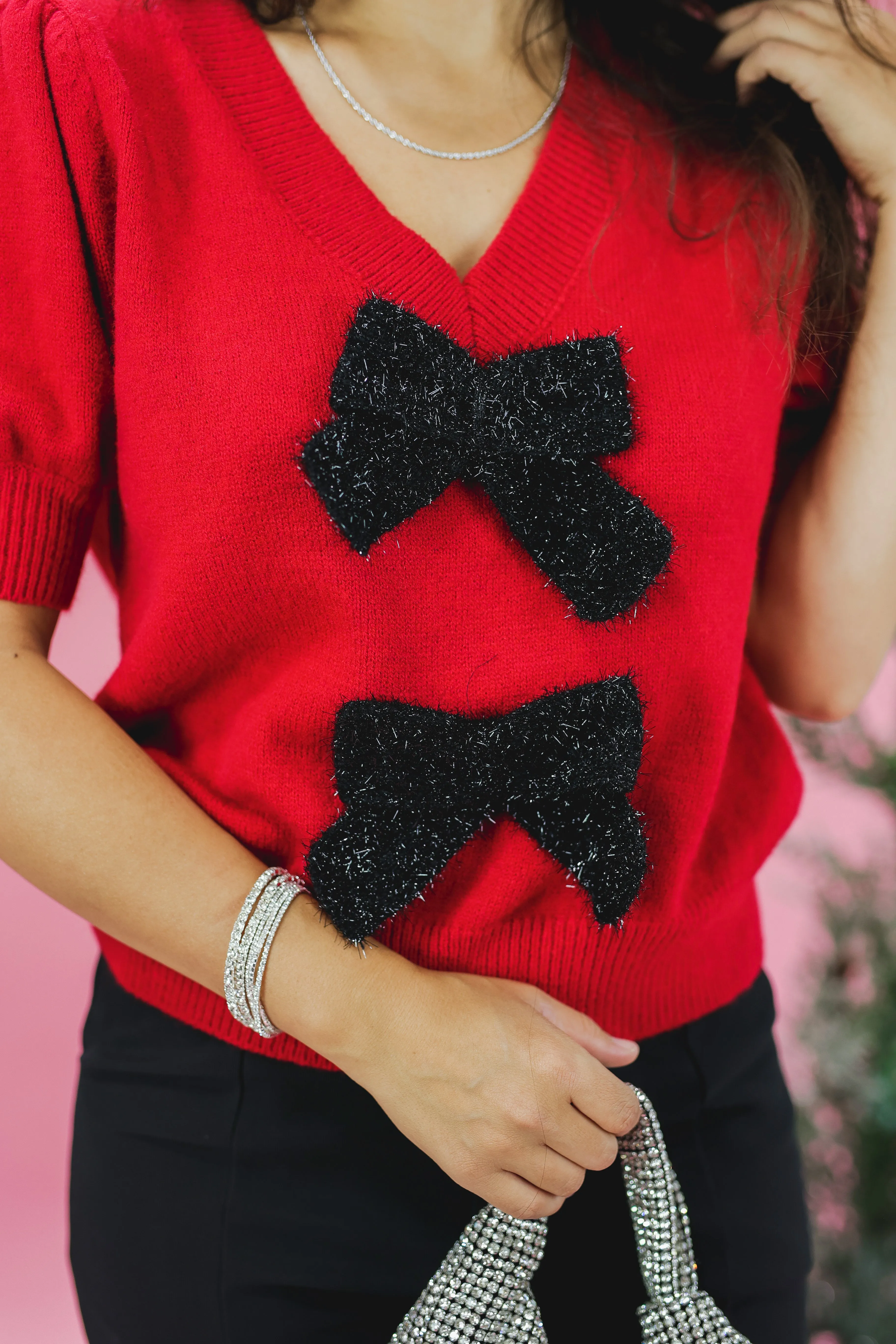 Classically Red Bow Sweater
