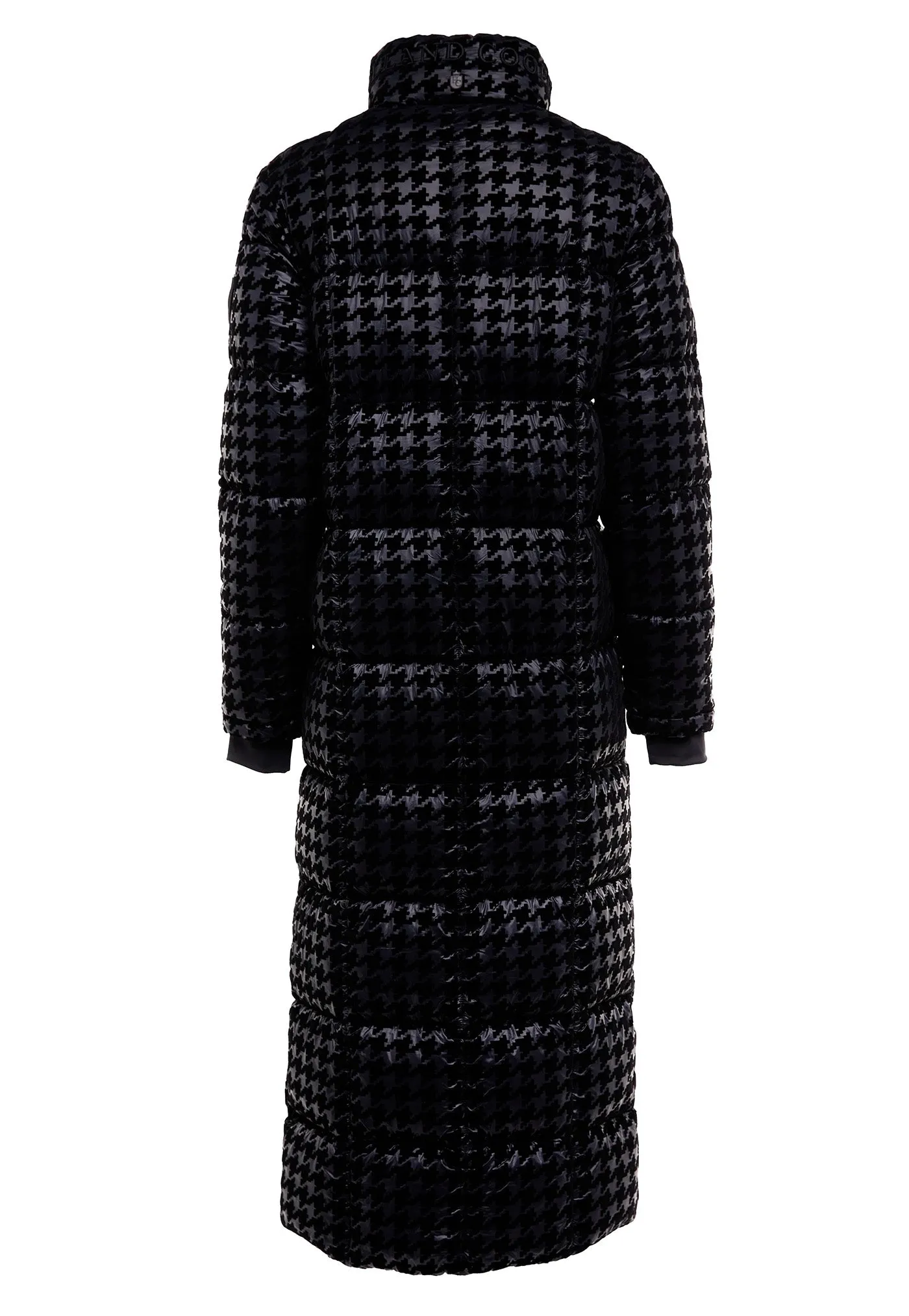 Crawford Longline Coat - Mono Houndstooth