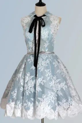 Cute A Line Lace Short Homecoming Dresses,Graduation Party Dress PFH0105