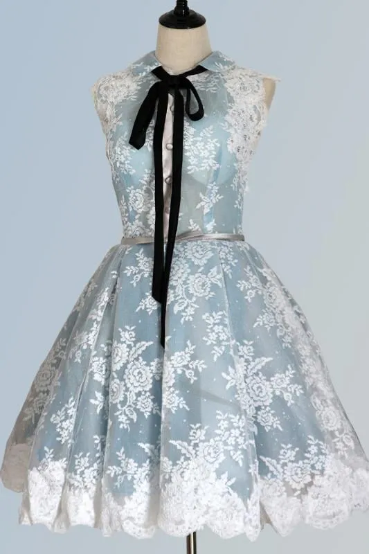 Cute A Line Lace Short Homecoming Dresses,Graduation Party Dress PFH0105