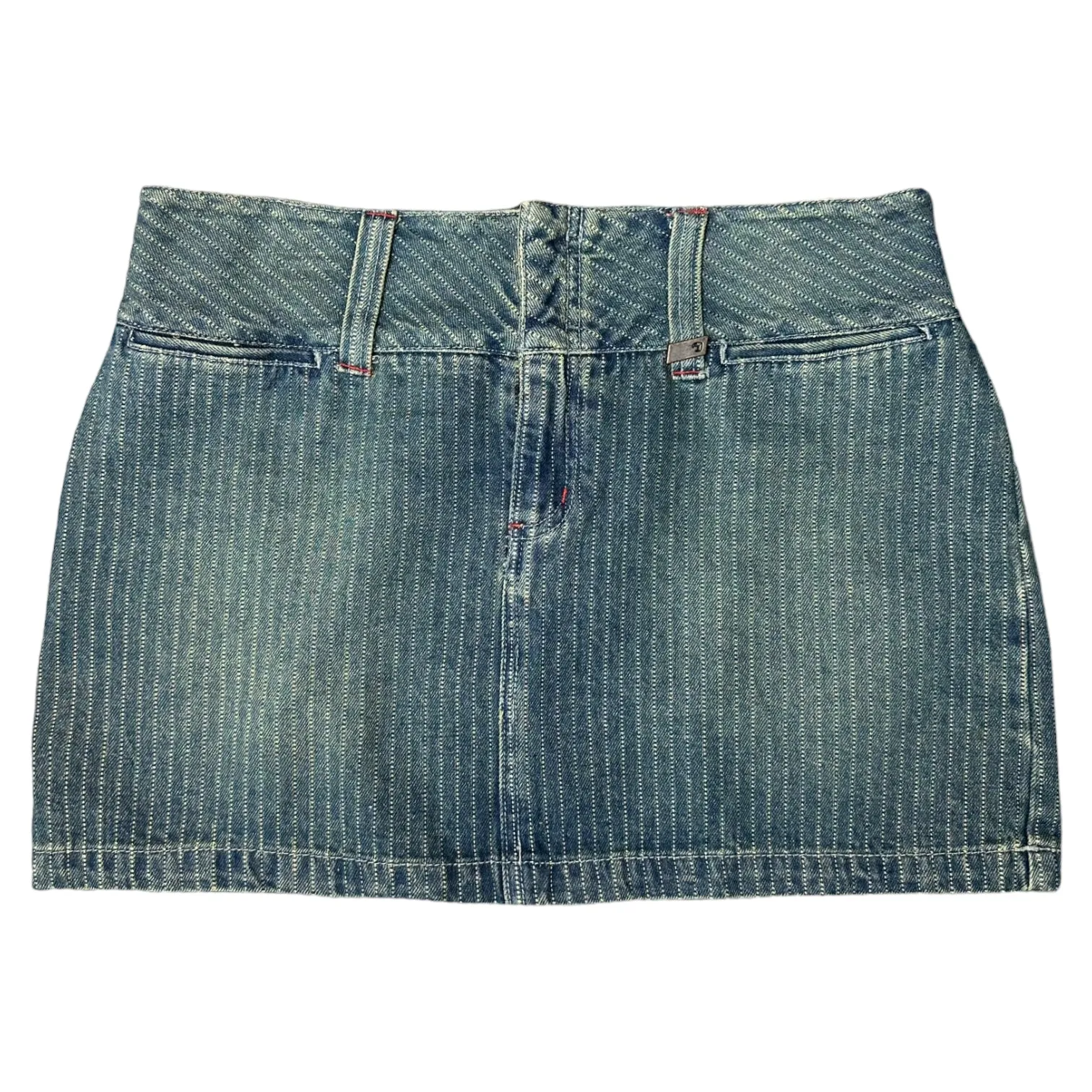 Denim Striped Miniskirt
