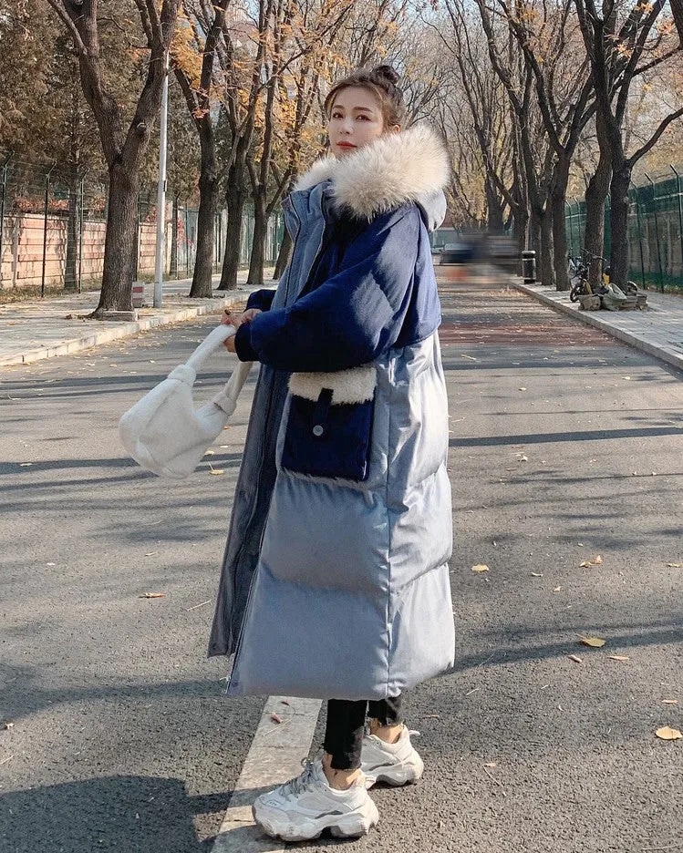 Down Padded Mid-Length Winter Contrast Women's Jacket
