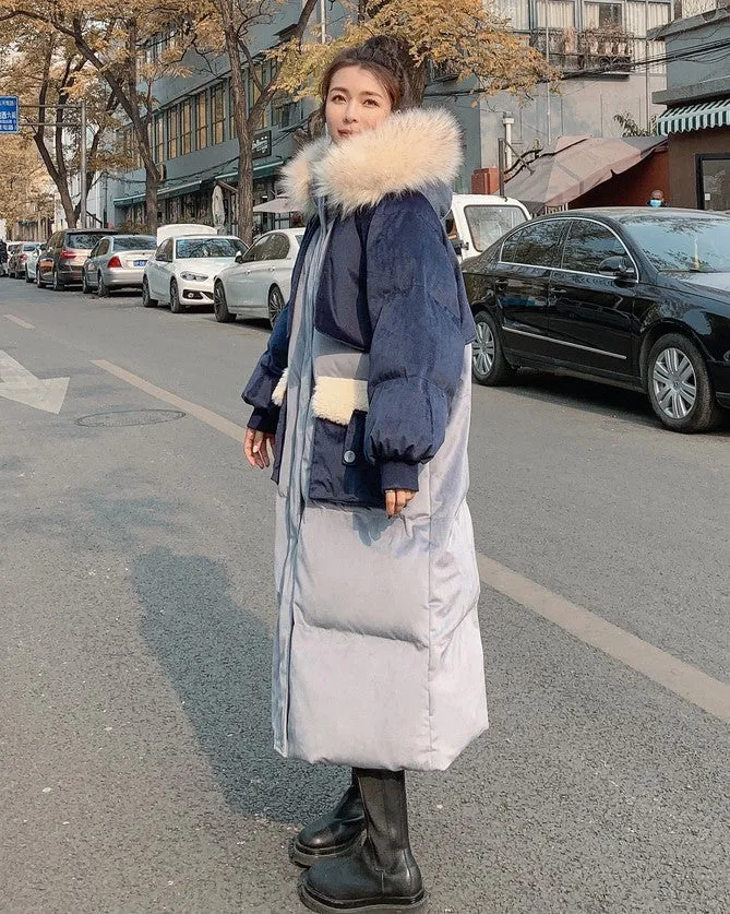 Down Padded Mid-Length Winter Contrast Women's Jacket