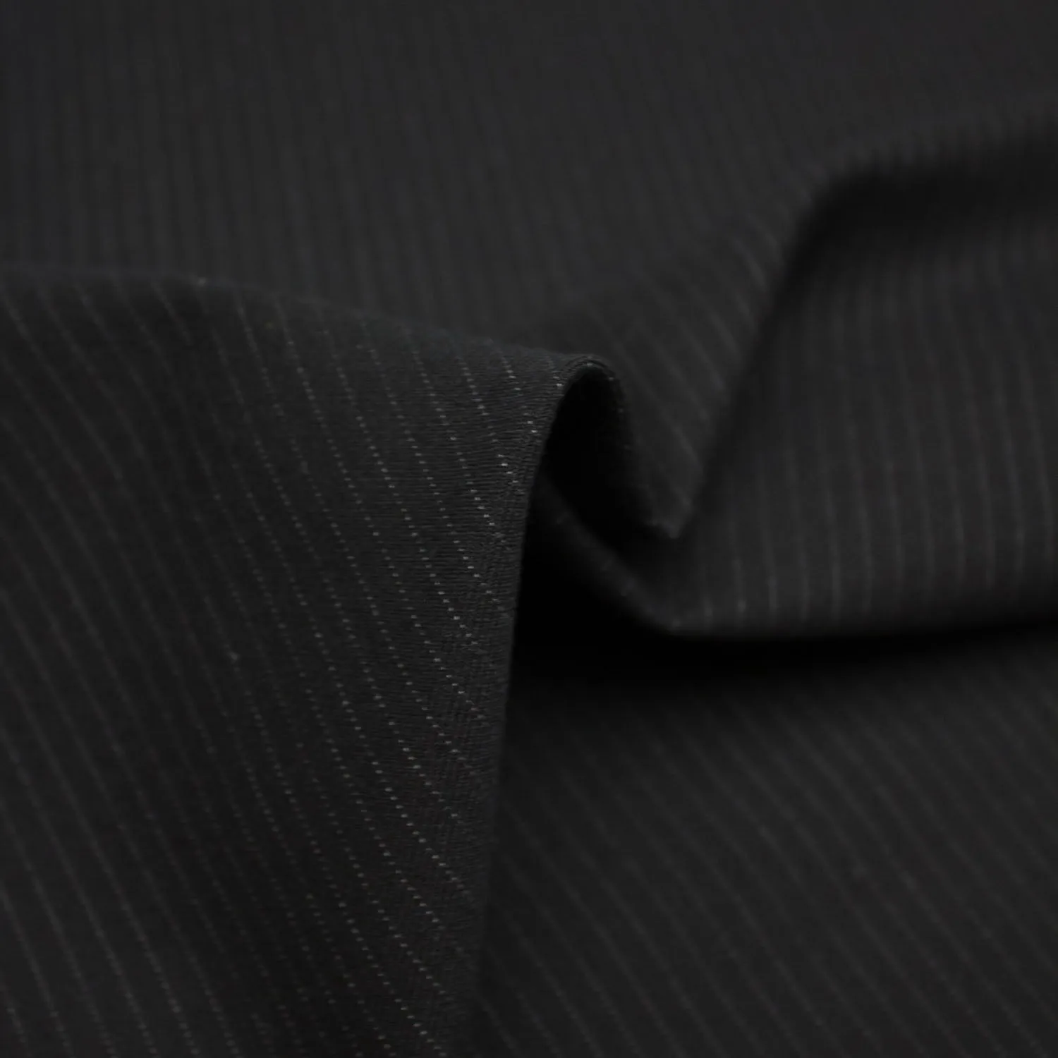 Eneco Black Striped Wool Cotton Blend
