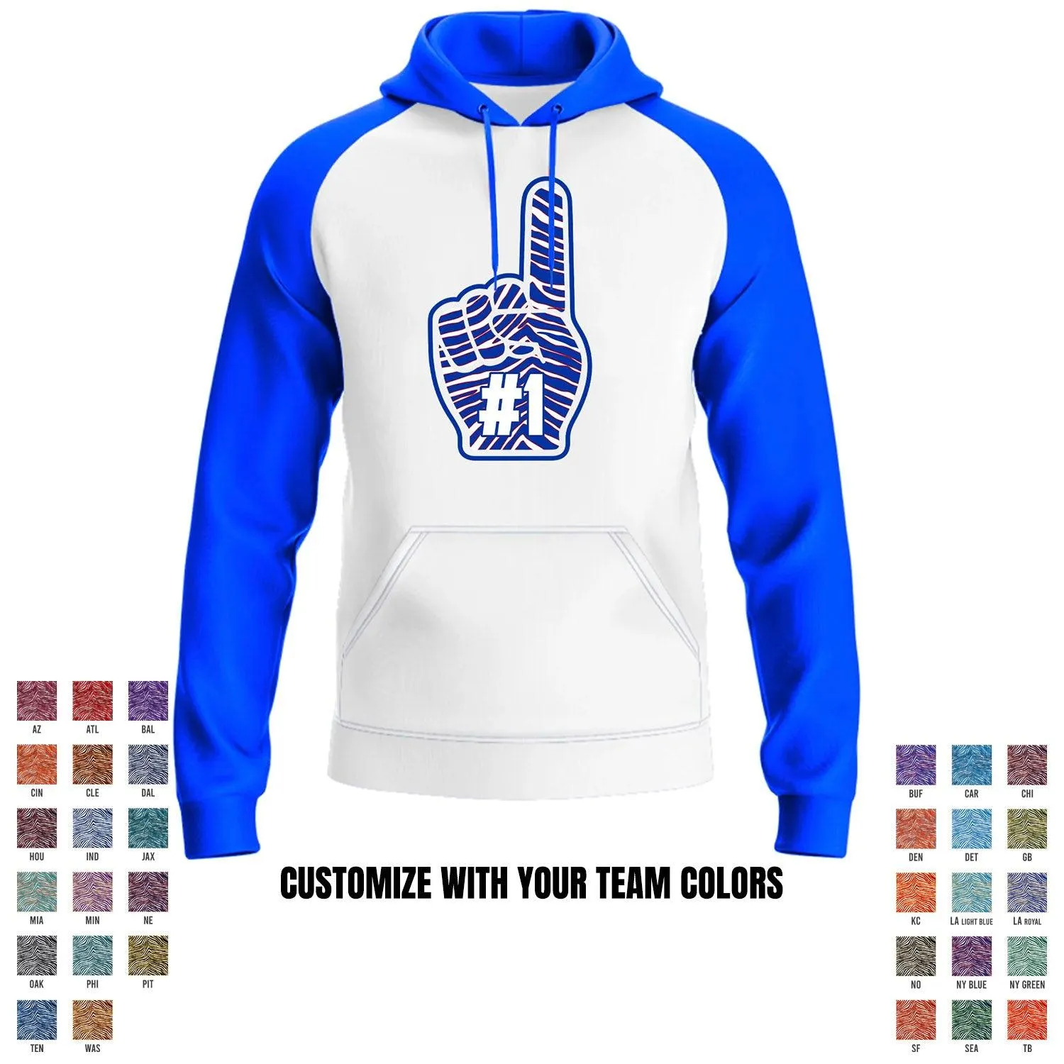 Football Team - Foam Finger - Performance Defender Hoodie - Royal