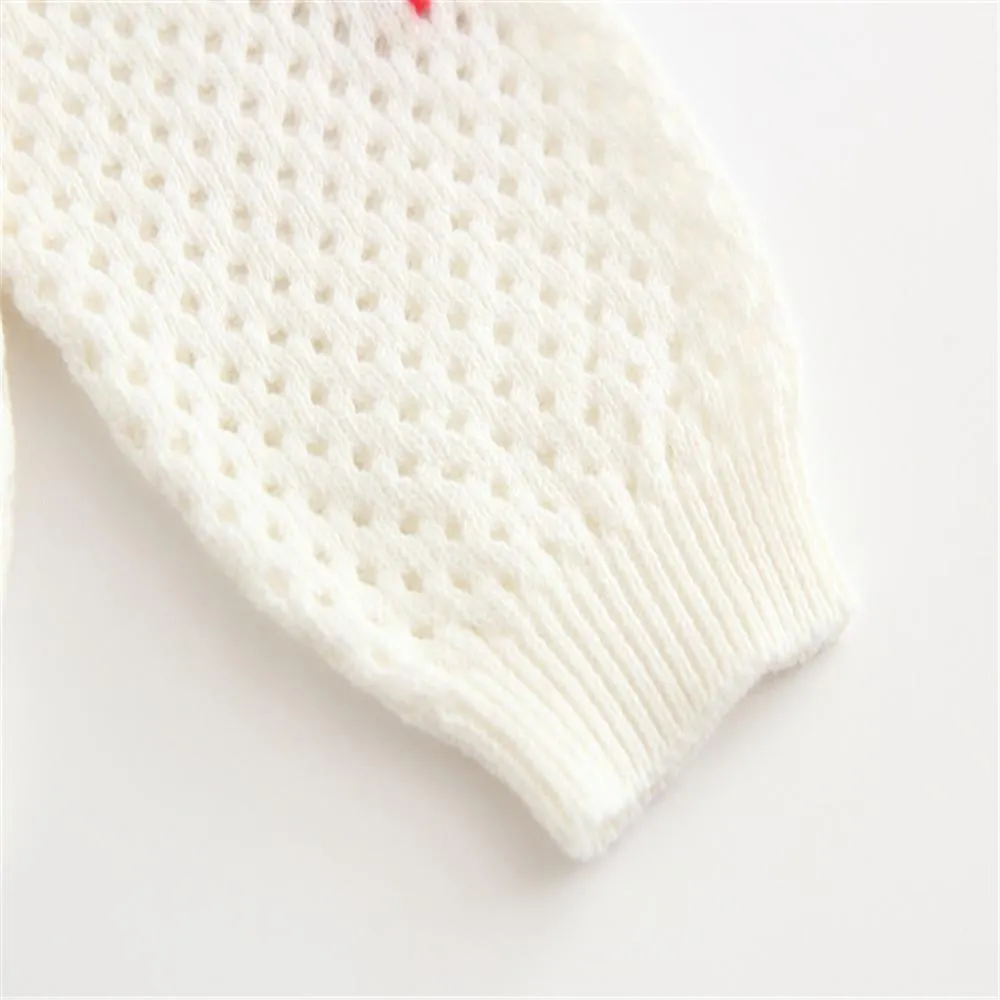 Girls Solid Button Heart Long Sleeve Sweaters