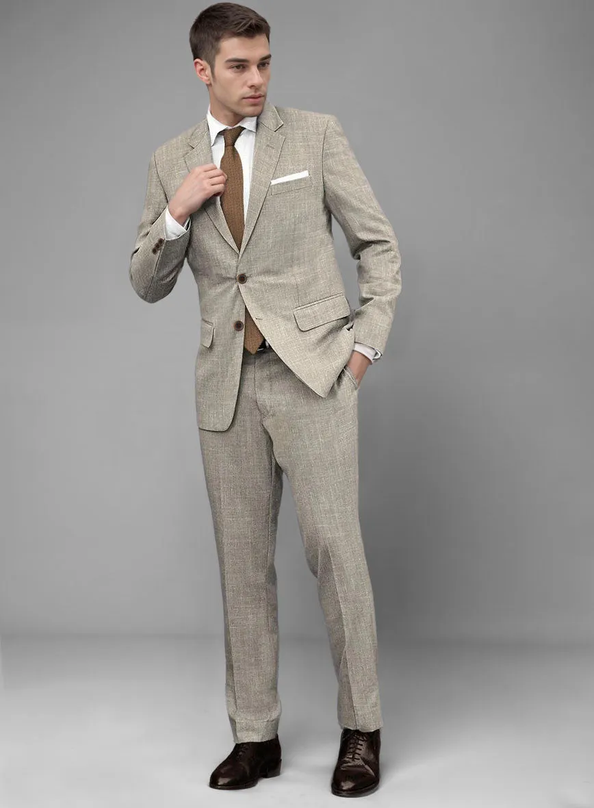 Italian Murano Beige Wool Linen Suit