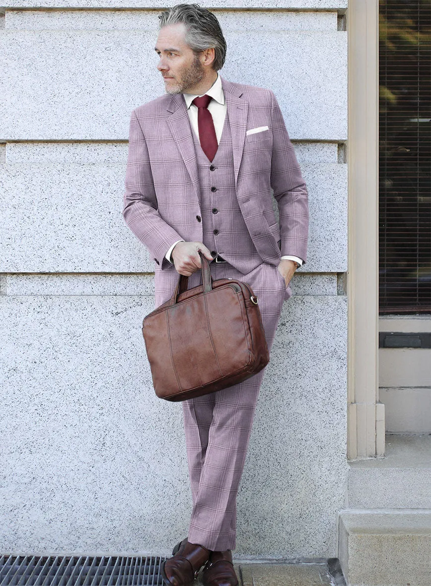 Italian Murano Esar Lavender Wool Linen Silk Suit