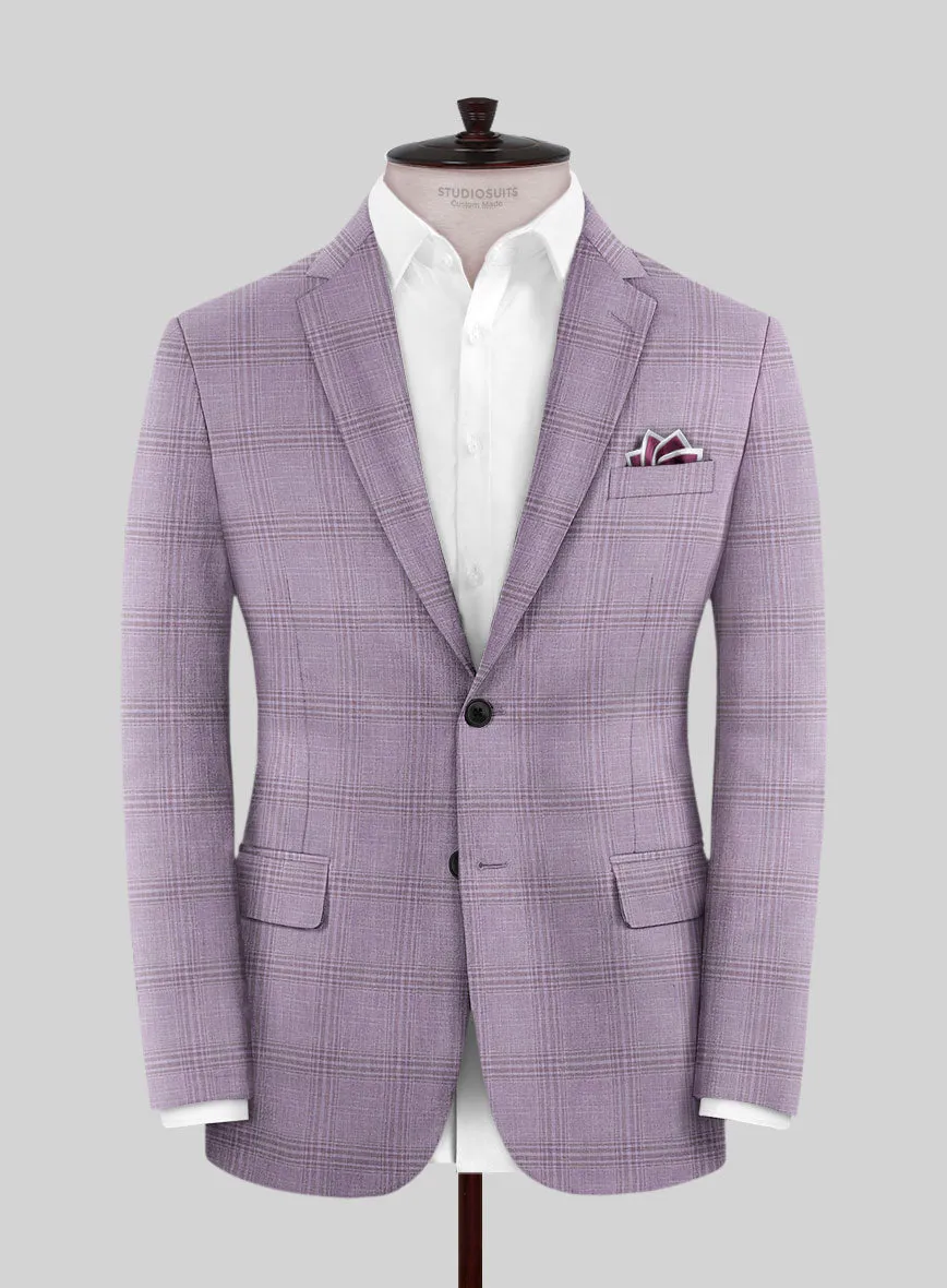 Italian Murano Esar Lavender Wool Linen Silk Suit