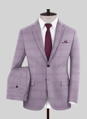 Italian Murano Esar Lavender Wool Linen Silk Suit