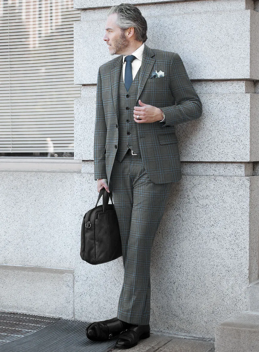 Italian Murano Livado Gray Wool Linen Silk Suit