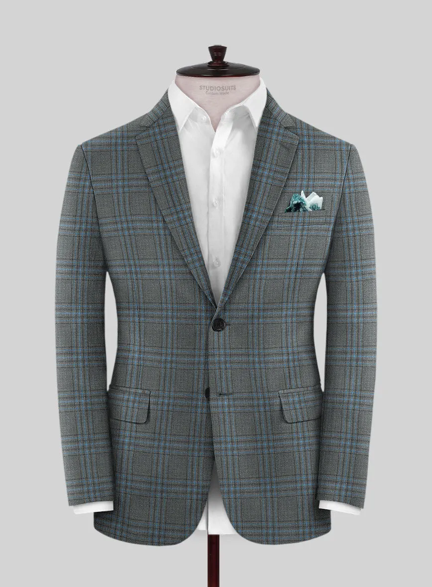 Italian Murano Livado Gray Wool Linen Silk Suit