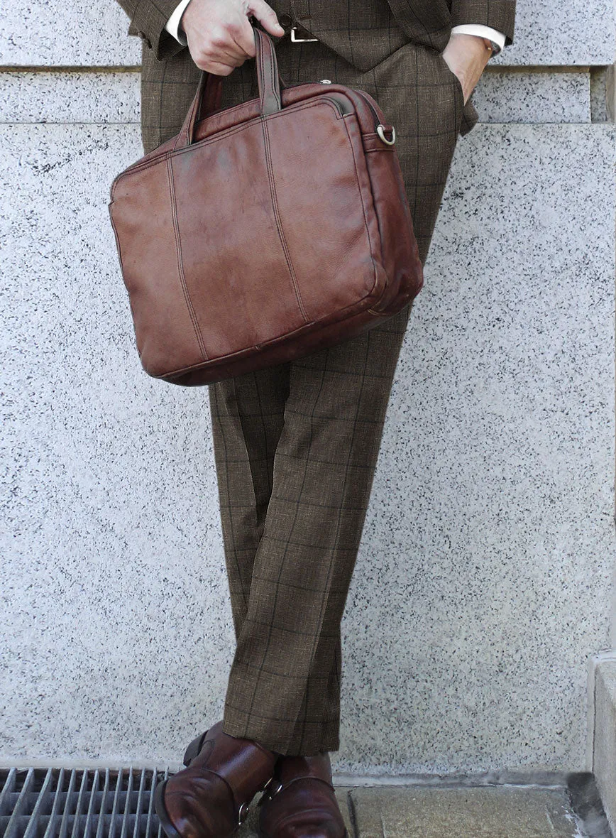 Italian Murano Paleno Brown Wool Linen Suit