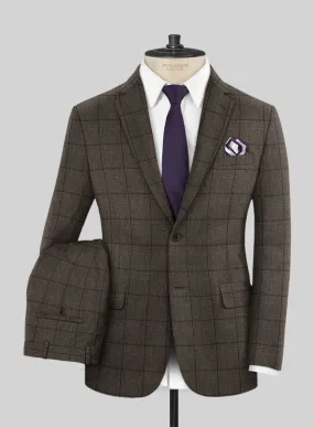 Italian Murano Paleno Brown Wool Linen Suit