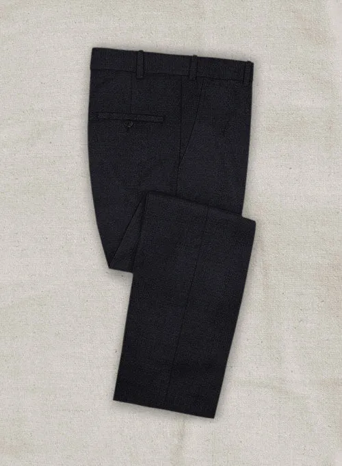 Italian Tela Black Wool Linen Suit