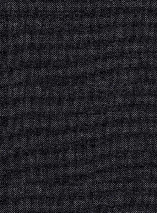 Italian Tela Black Wool Linen Suit