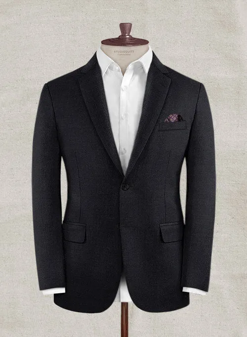 Italian Tela Black Wool Linen Suit