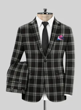 Italiano Murano Oseja Black Wool Linen Silk Suit